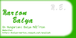 marton balya business card